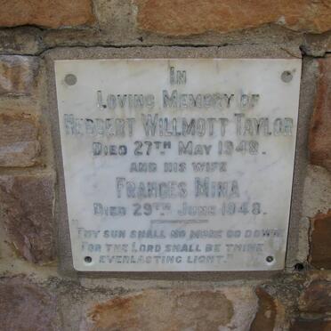 TAYLOR Herbert Willmott -1948 &amp; Frances Mina -1948