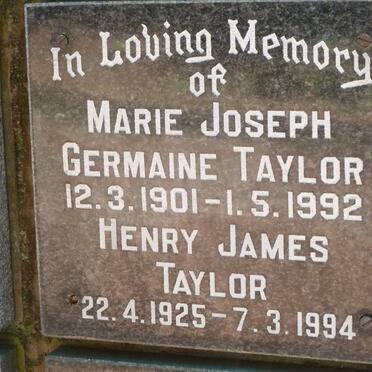 TAYLOR Henry James 1925-1994 &amp; Marie Joseph Germaine 1901-1992