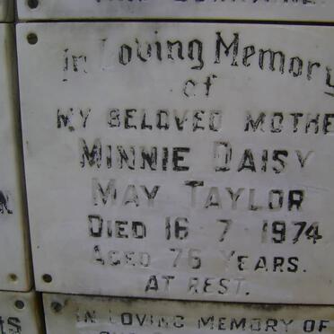 TAYLOR Minnie Daisy May -1974