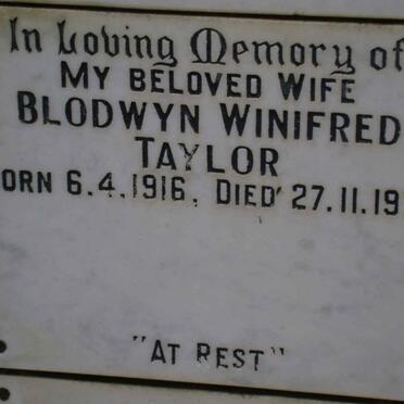 TAYLOR Blodwyn Winifred 1916-1973