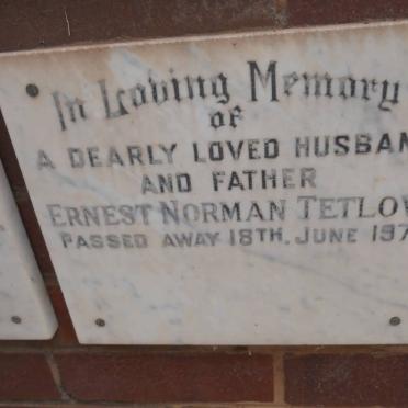 TETLOW Ernest Norman -1971