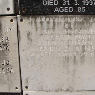 TOMLINSON Sydney Owen 1887-1972