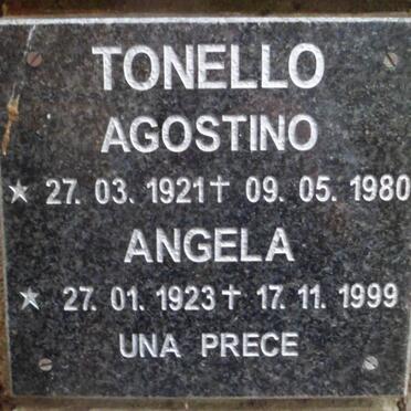 TONELLO Agostino 1921-1980 &amp; Angela 1923-1999