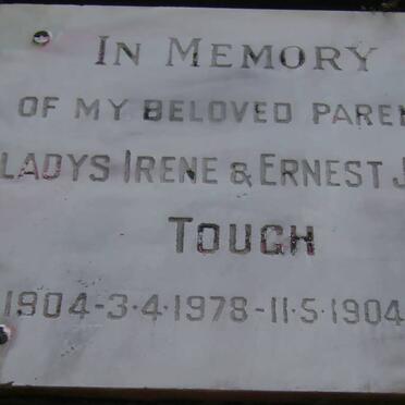 TOUGH Ernest James 1904-1981 &amp; Gladys Irene 1904-1978