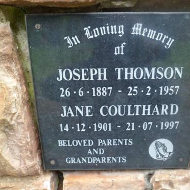 THOMSON Joseph 1887-1957 &amp; Jane COULTHARD 1901-1997