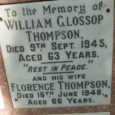 THOMPSON William Glossop -1945 &amp; Florence -1948