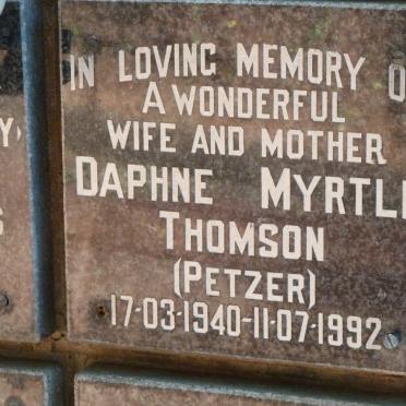 THOMSON Daphne Myrtle nee PETZER 1940-1992