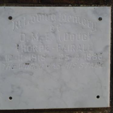 THORPE-FAIRALL D.M.E. 1919-1988