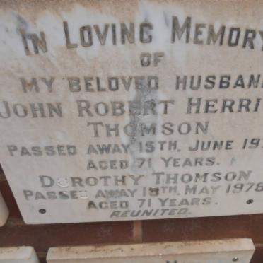 THOMSON John Robert Herriot -1970 &amp; Dorothy -1978