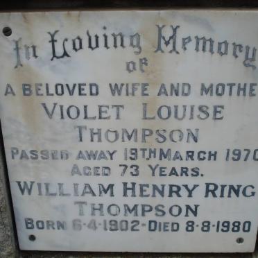 THOMPSON William Henry Ring 1902-1980 &amp; Violet Louise -1970