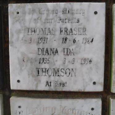 THOMPSON Thomas Fraser 1931-1984 &amp; Diana Ida 1935-1996
