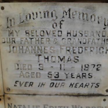THOMAS Johannes Frederick -1972