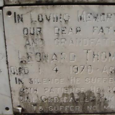 THOMAS Leonard -1970