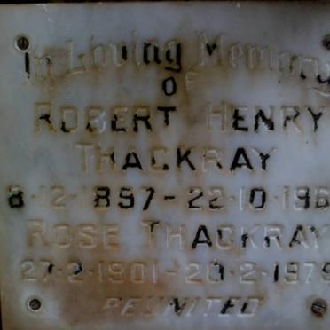 THACKRAY Robert Henry 1897-1963 &amp; Rose 1901-1979