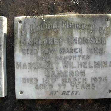 THOMSON Margaret -1958 :: CAMERON Margaret Wilhelmina -1976