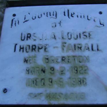 THORPE-FAIRALL Ursula Louise nee BRERETON 1922-1986