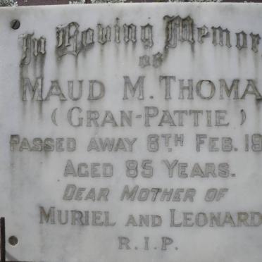 THOMAS Maud M. -1967