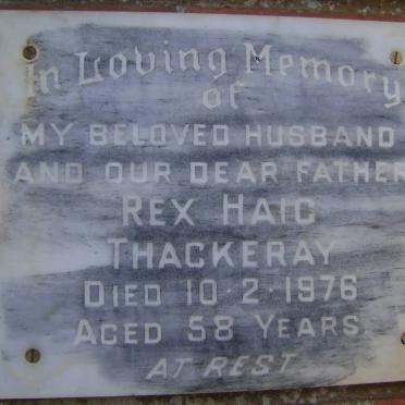 THACKERAY Rex Haig -1976