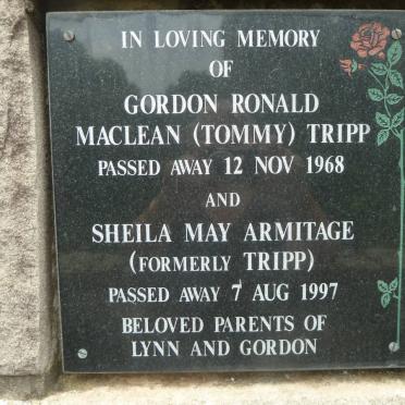 TRIPP Gordon Ronald MacLEAN -1968 &amp; Sheila May ARMITAGE formely TRIPP -1997