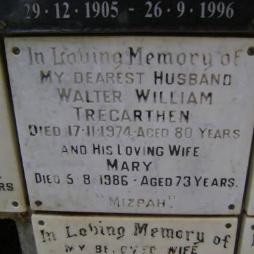 TREGARTHEN Walter William -1974 &amp; Mary -1986