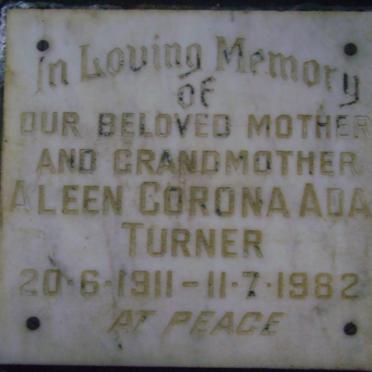 TURNER Aleen Corona Ada 1911-1982