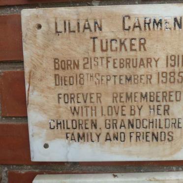 TUCKER Lilian Carmen 1911-1985