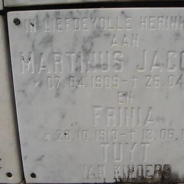 TUYT Martinus Jacobus 1909-1972 &amp; Frinia1913-1994