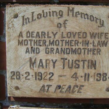 TUSTIN Mary 1922-1984