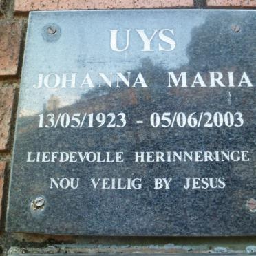 UYS Johanna Maria 1923-2003