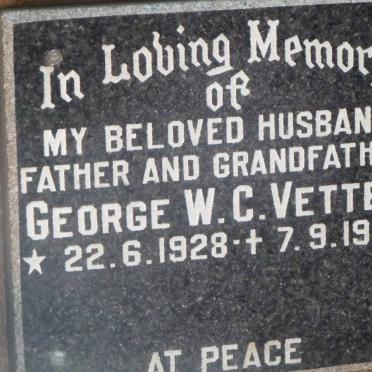 VETTER George W.C. 1928-1992