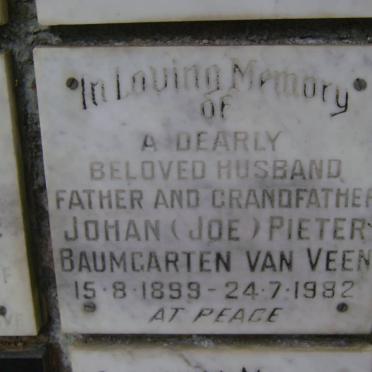 VEEN Johan Pieter Baumgarten, van 1899-1982