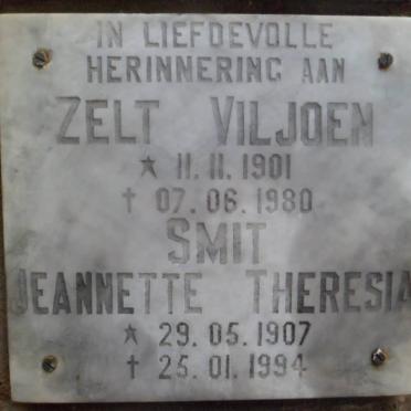 VILJOEN Zelt 1901-1980 :: SMIT Jeannette Theresia 1907-1994