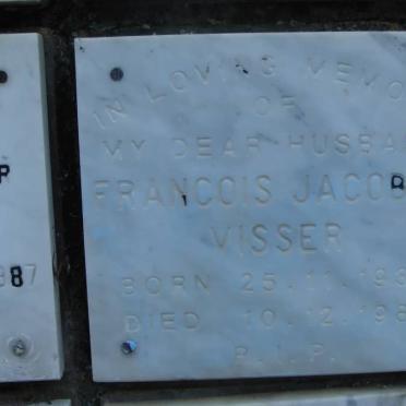 VISSER Francois Jacobus 1936-1987
