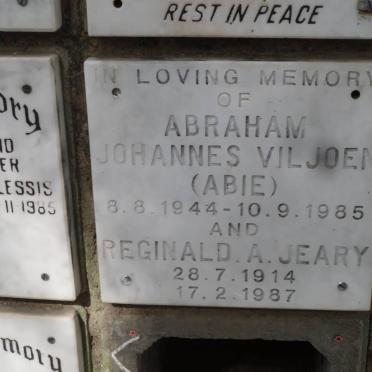VILJOEN Abraham Johannes 1944-1985 :: JEARY Reginald A. 1914-1987