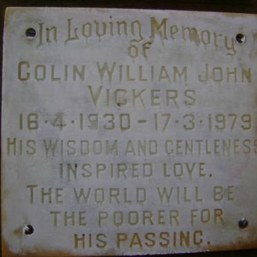VICKERS Colin William John 1930-1979