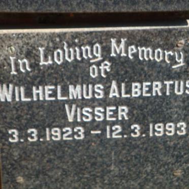 VISSER Wilhelmus Albertus 1923-1993
