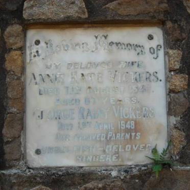 VICKERS George Rainy -1948 &amp; Annie Kate -1947