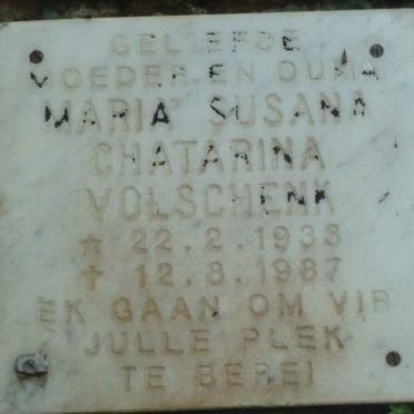 VOLSCHENK Maria Susana Chatarina 1933-1987