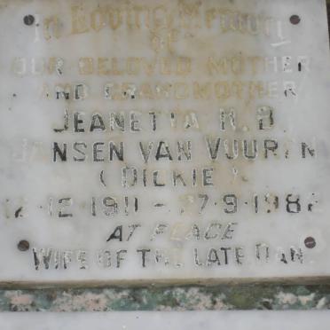 VUUREN Jeanetta H.B., Jansen van 1911-1982