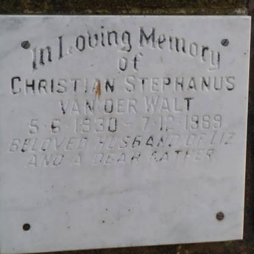 WALT Christian Stephanus, van der 1930-1989