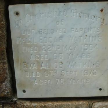 WATKINS Cecil Edgar -1964 &amp; Eva Alice -1973
