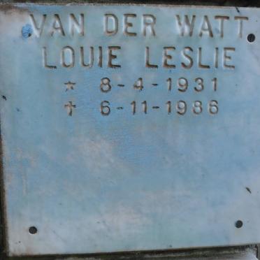 WATT Louie Leslie, van der 1931-1986