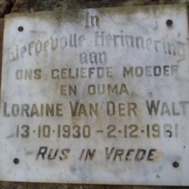 WALT Loraine, van der 1930-1981