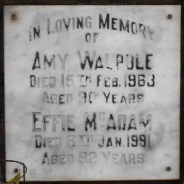 WALPOLE Amy -1963 :: McADAM Effie -1991