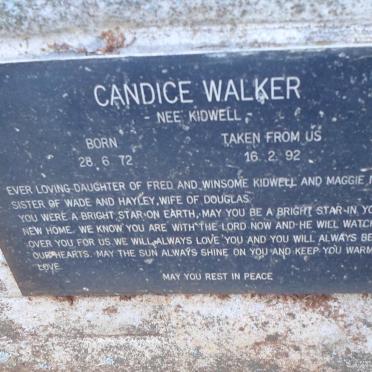 WALKER Candice nee KIDWELL 1972-1992
