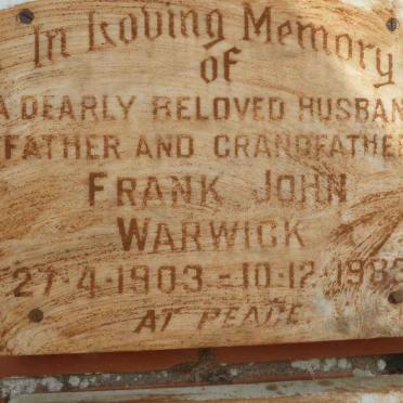 WARWICK Frank John 1903-1983