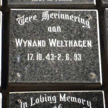 WELTHAGEN Wynand 1943-1993