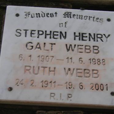 WEBB Stephen Henry Galt 1907-1988 &amp; Ruth 1911-2001