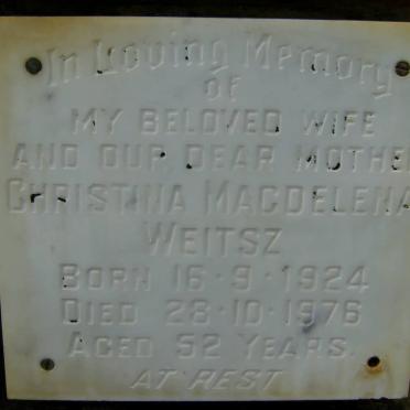 WEITSZ Christina Magdelena 1924-1976