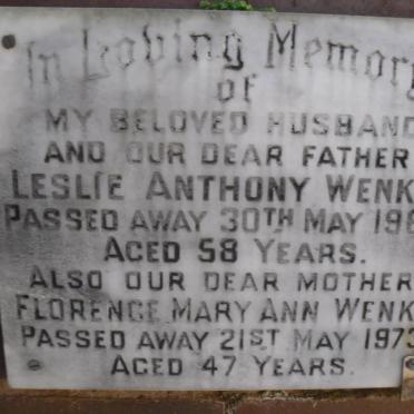 WENKE Leslie Anthony -1968 &amp; Florence Mary Ann -1973